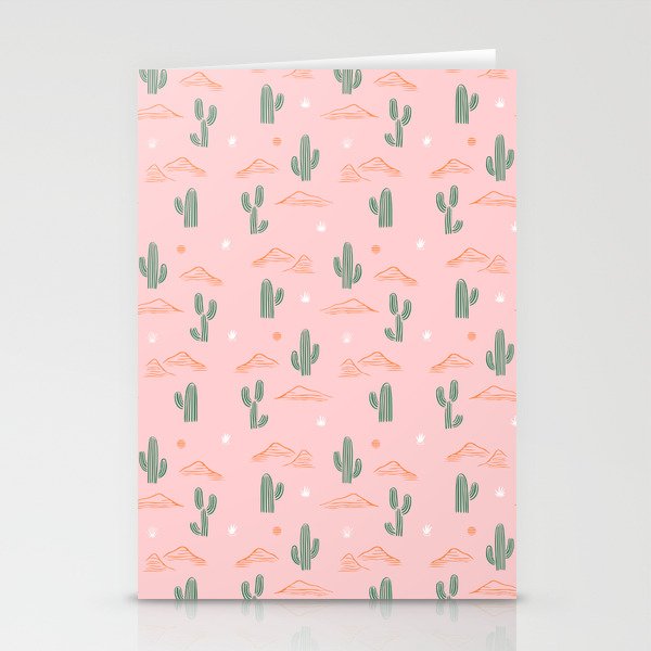 Retro hand drawn cactus plant pattern Stationery Card Gallery Image 2