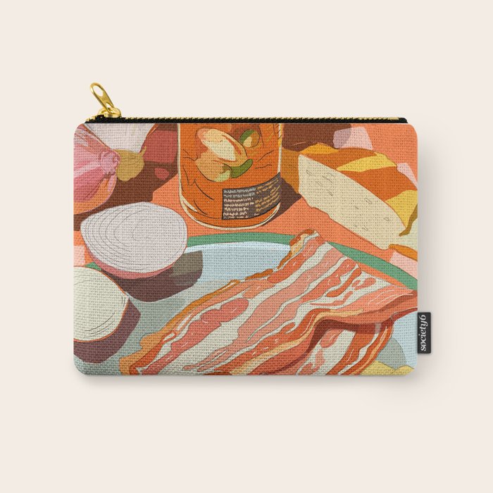 Food Illustration /Plate with Bacon Carry All Pouch Gallery Image 1