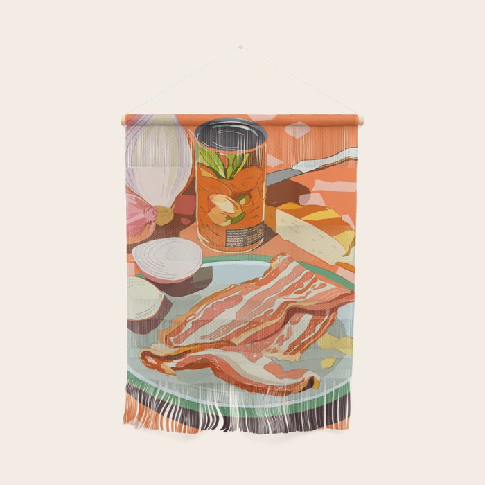 Food Illustration /Plate with Bacon Wall Hanging Gallery Image 1