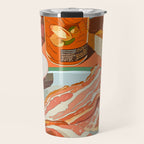 Food Illustration /Plate with Bacon Travel Mug Gallery Image 1