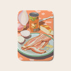 Food Illustration /Plate with Bacon Bath Mat Gallery Image 1