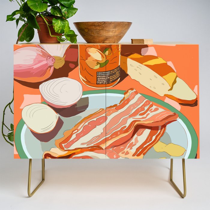 Food Illustration /Plate with Bacon Credenza Gallery Image 1