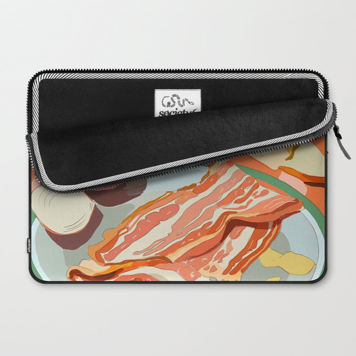 Food Illustration /Plate with Bacon Laptop Sleeve Gallery Image 2