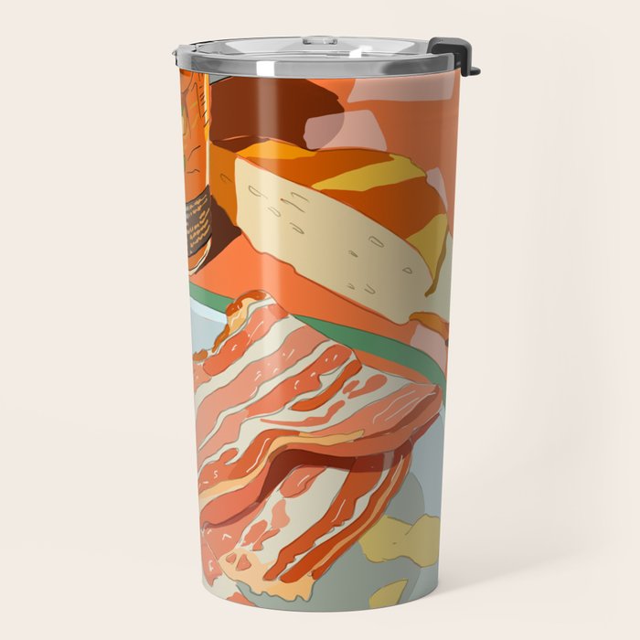 Food Illustration /Plate with Bacon Travel Mug Gallery Image 2