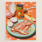 Food Illustration /Plate with Bacon Jigsaw Puzzle Gallery Image 1