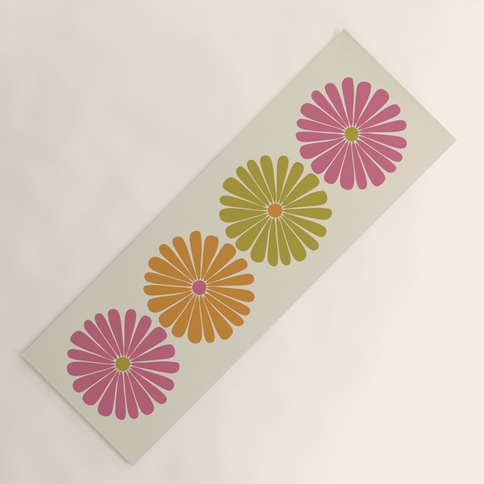Retro Summer Daisies VIII Yoga Mat Gallery Image 1
