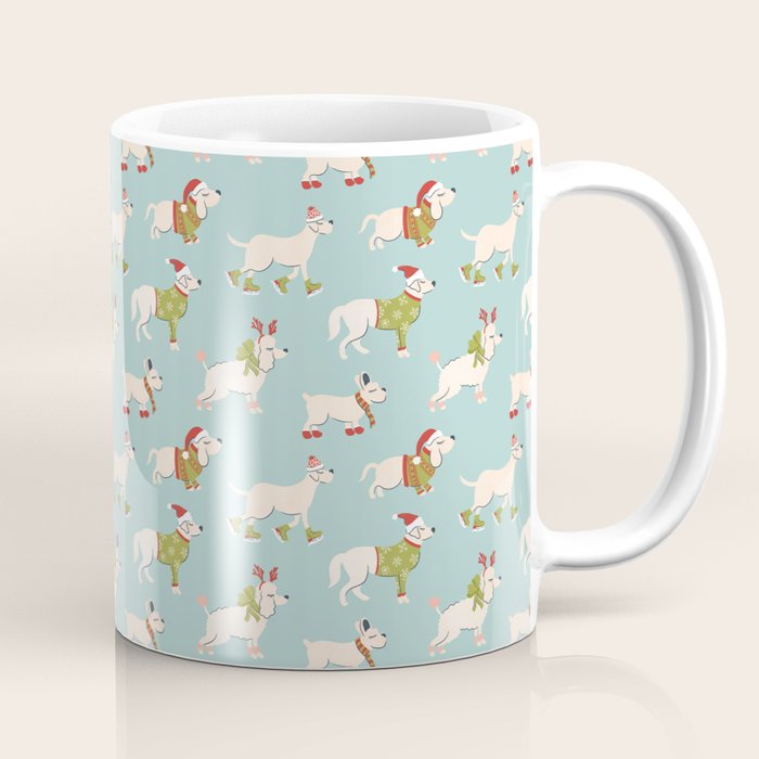 Retro Christmas - Winter Dogs Coffee Mug Gallery Image 1