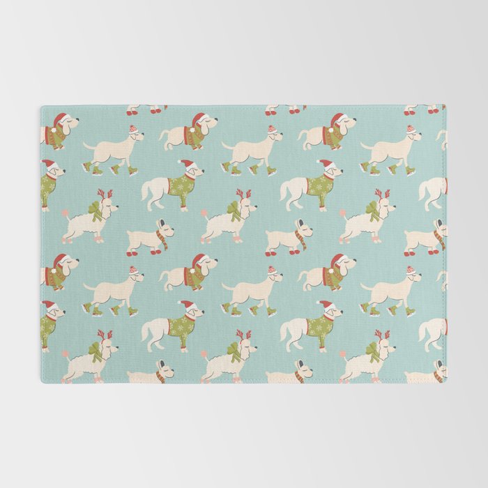Retro Christmas - Winter Dogs Rug Gallery Image 2