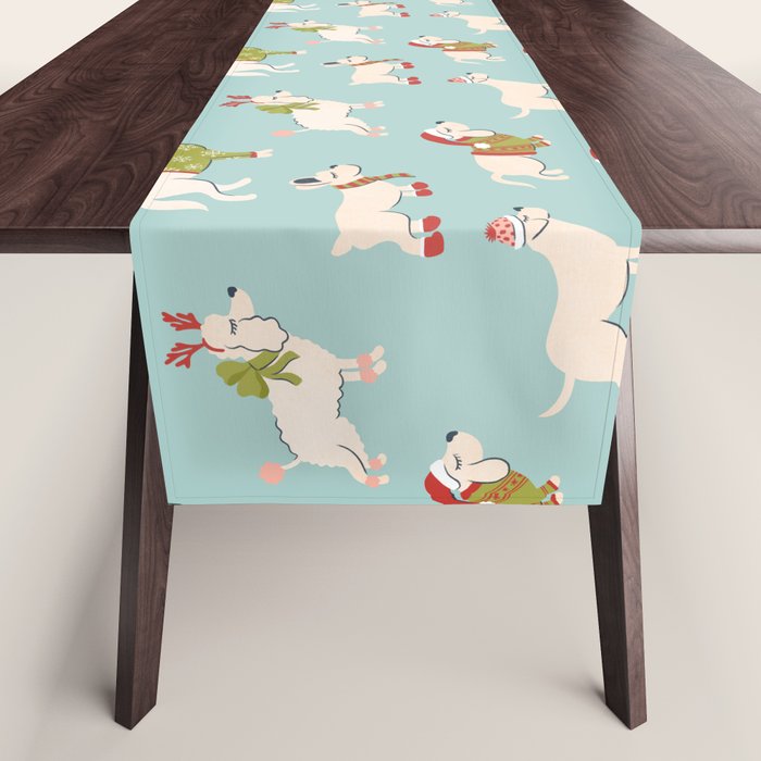 Retro Christmas - Winter Dogs Table Runner Gallery Image 1