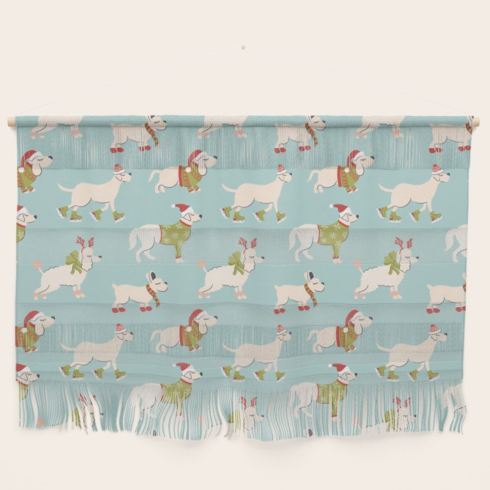 Retro Christmas - Winter Dogs Wall Hanging Gallery Image 1