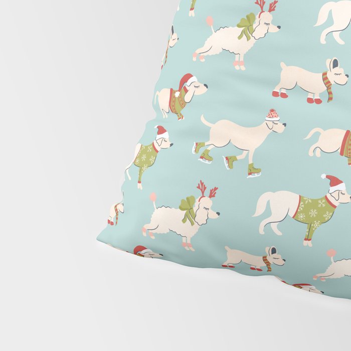 Retro Christmas - Winter Dogs Pillow Sham Gallery Image 4
