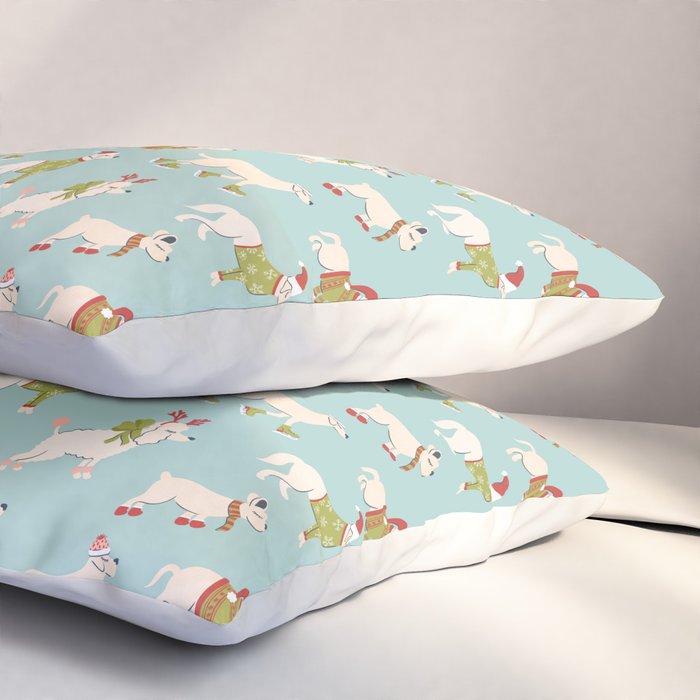 Retro Christmas - Winter Dogs Pillow Sham Gallery Image 3