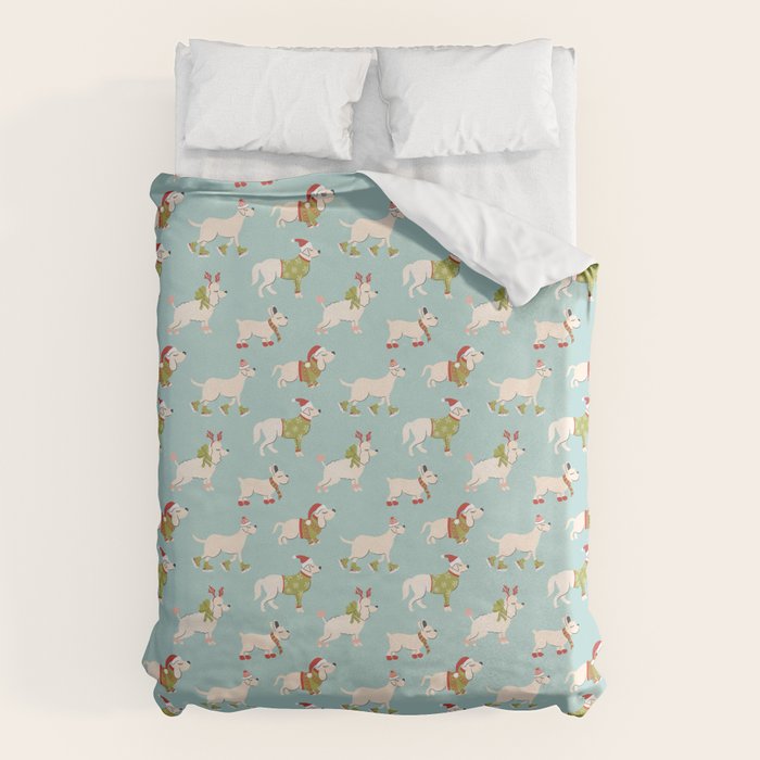 Retro Christmas - Winter Dogs Duvet Cover Gallery Image 6