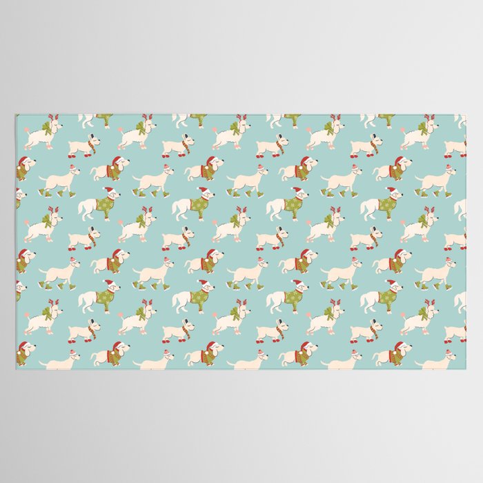 Retro Christmas - Winter Dogs Tablecloth Gallery Image 2