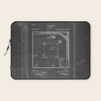 Baseball Patent - Sports Fan Softball Baseball Art - Black Chalkboard Laptop Sleeve Gallery Image 1