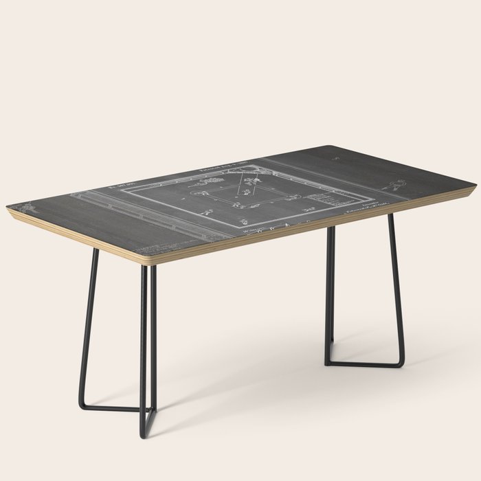 Baseball Patent - Sports Fan Softball Baseball Art - Black Chalkboard Coffee Table Gallery Image 1