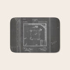 Baseball Patent - Sports Fan Softball Baseball Art - Black Chalkboard Bath Mat Gallery Image 1