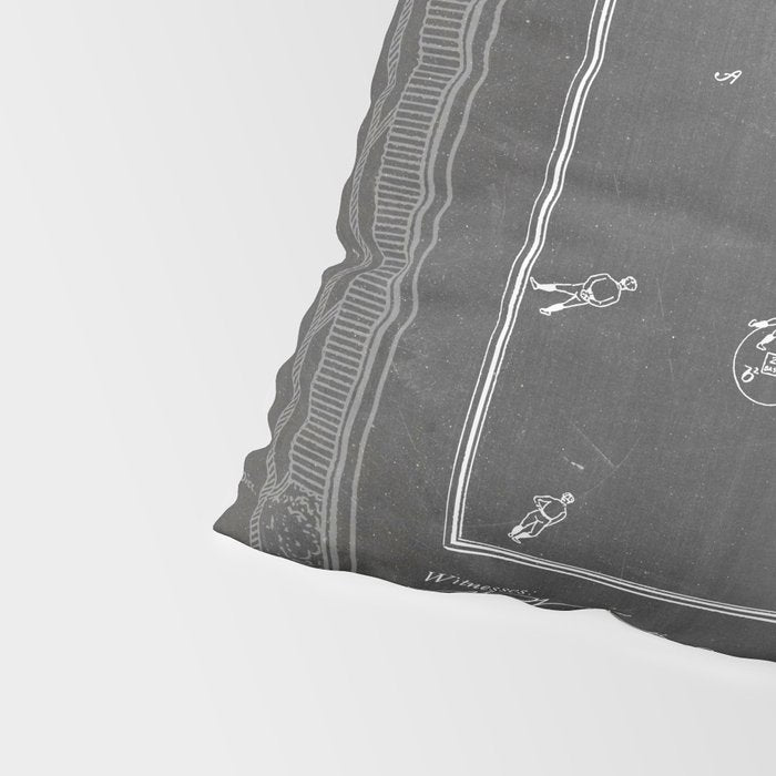 Baseball Patent - Sports Fan Softball Baseball Art - Black Chalkboard Pillow Sham Gallery Image 4