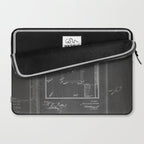 Baseball Patent - Sports Fan Softball Baseball Art - Black Chalkboard Laptop Sleeve Gallery Image 2