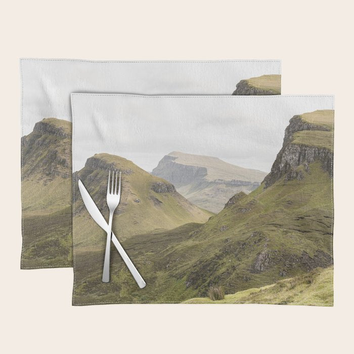 Quiraing Landscape | Nature Travel Photography Art Print | Isle of Skye in Scotland Placemat Gallery Image 1