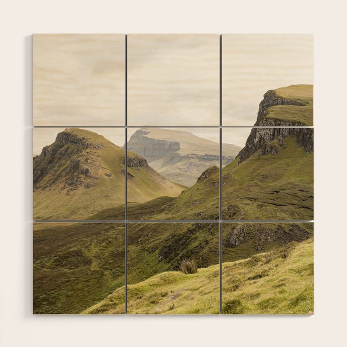 Quiraing Landscape | Nature Travel Photography Art Print | Isle of Skye in Scotland Wood Wall Art Gallery Image 1
