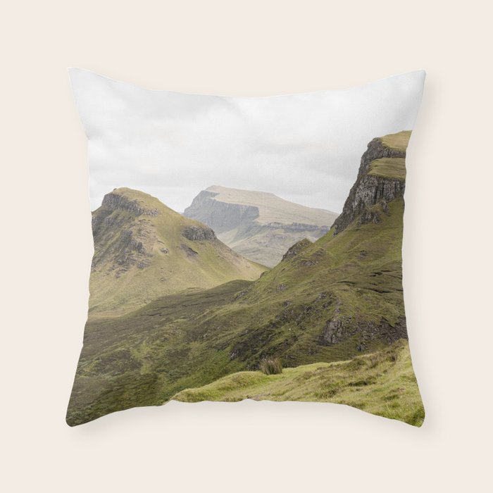Quiraing Landscape | Nature Travel Photography Art Print | Isle of Skye in Scotland Throw Pillow Gallery Image 6
