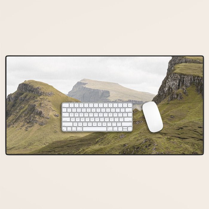 Quiraing Landscape | Nature Travel Photography Art Print | Isle of Skye in Scotland Desk Mat Gallery Image 1