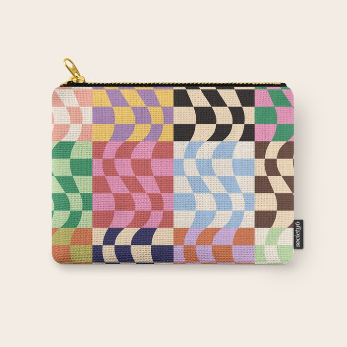 Colorful Checker Patchwork Carry All Pouch Gallery Image 1