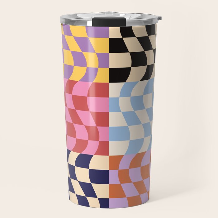 Colorful Checker Patchwork Travel Mug Gallery Image 1