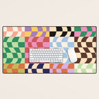 Colorful Checker Patchwork Desk Mat Gallery Image 1