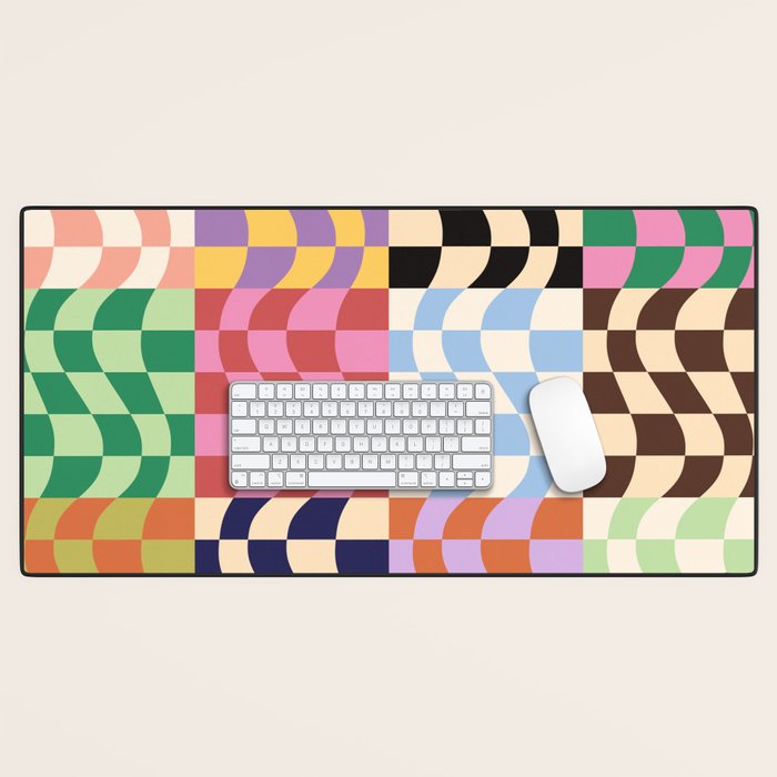 Colorful Checker Patchwork Desk Mat Gallery Image 1