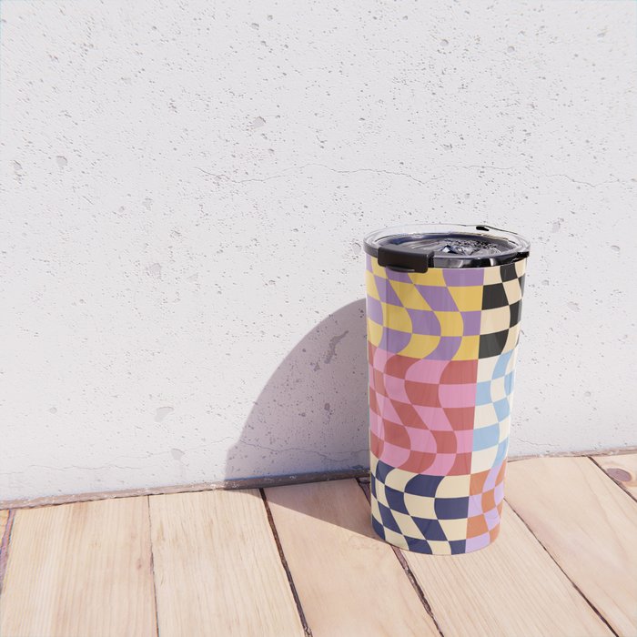 Colorful Checker Patchwork Travel Mug Gallery Image 4