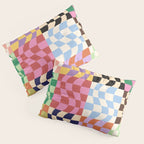 Colorful Checker Patchwork Pillow Sham Gallery Image 3