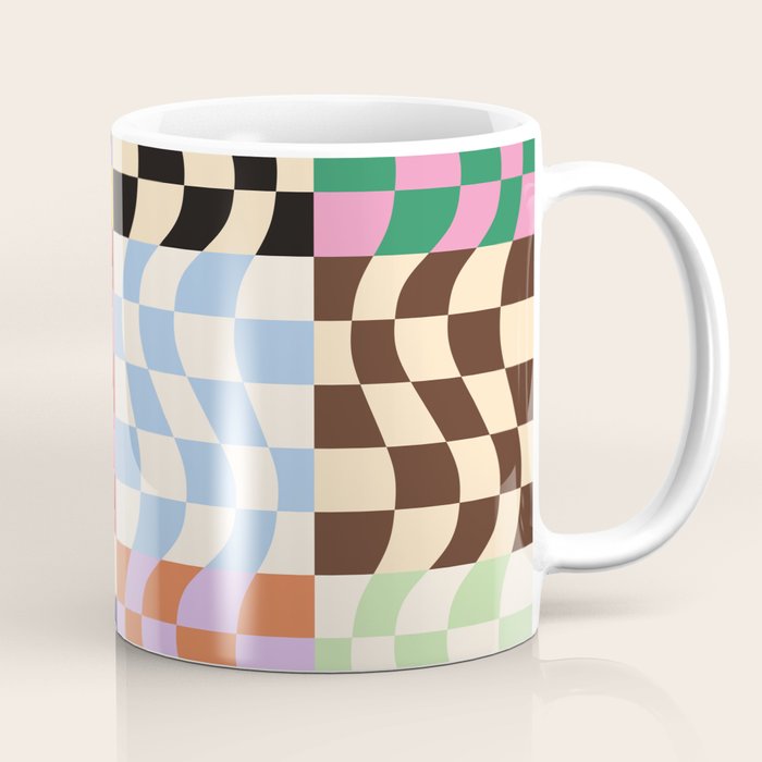 Colorful Checker Patchwork Coffee Mug Gallery Image 1