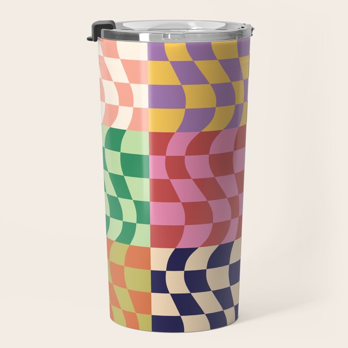 Colorful Checker Patchwork Travel Mug Gallery Image 3