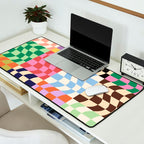 Colorful Checker Patchwork Desk Mat Gallery Image 2