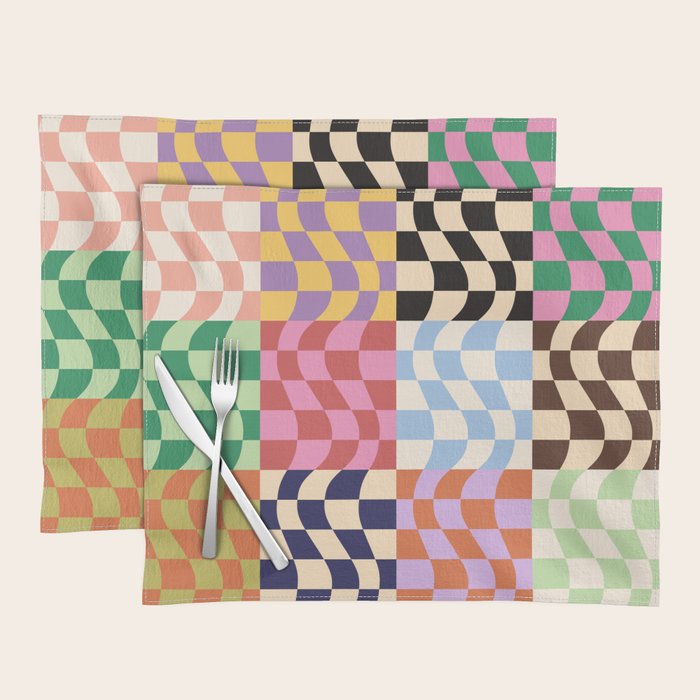 Colorful Checker Patchwork Placemat Gallery Image 1