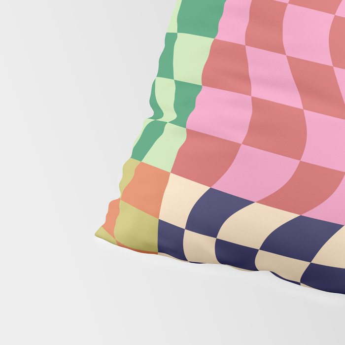 Colorful Checker Patchwork Pillow Sham Gallery Image 4
