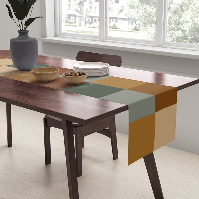 Bold Earthy Checks Pattern - Large VI Table Runner Gallery Image 2