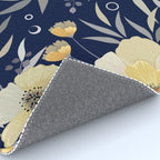Modern, Boho, Floral Prints, Blue and Yellow Rug Gallery Image 4