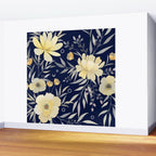 Modern, Boho, Floral Prints, Blue and Yellow Wall Mural Gallery Image 2