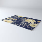 Modern, Boho, Floral Prints, Blue and Yellow Rug Gallery Image 3