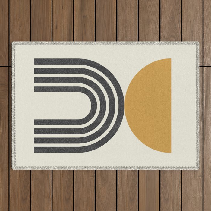 Mid century modern - half sun arch Outdoor Rug Gallery Image 1