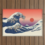 The Great Wave Of  French Bulldog Outdoor Rug Gallery Image 1