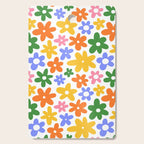Colorful retro flower art pattern Cutting Board Gallery Image 1