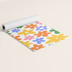 Colorful retro flower art pattern Yoga Mat Gallery Image 2