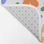 Colorful retro flower art pattern Bath Mat Gallery Image 2