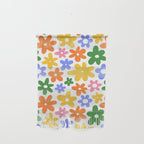 Colorful retro flower art pattern Wall Hanging Gallery Image 1
