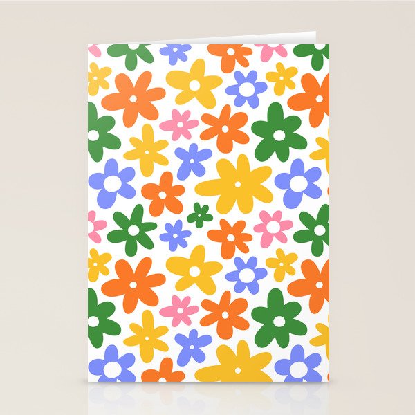 Colorful retro flower art pattern Stationery Card Gallery Image 2