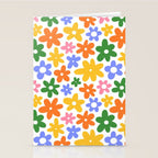 Colorful retro flower art pattern Stationery Card Gallery Image 2